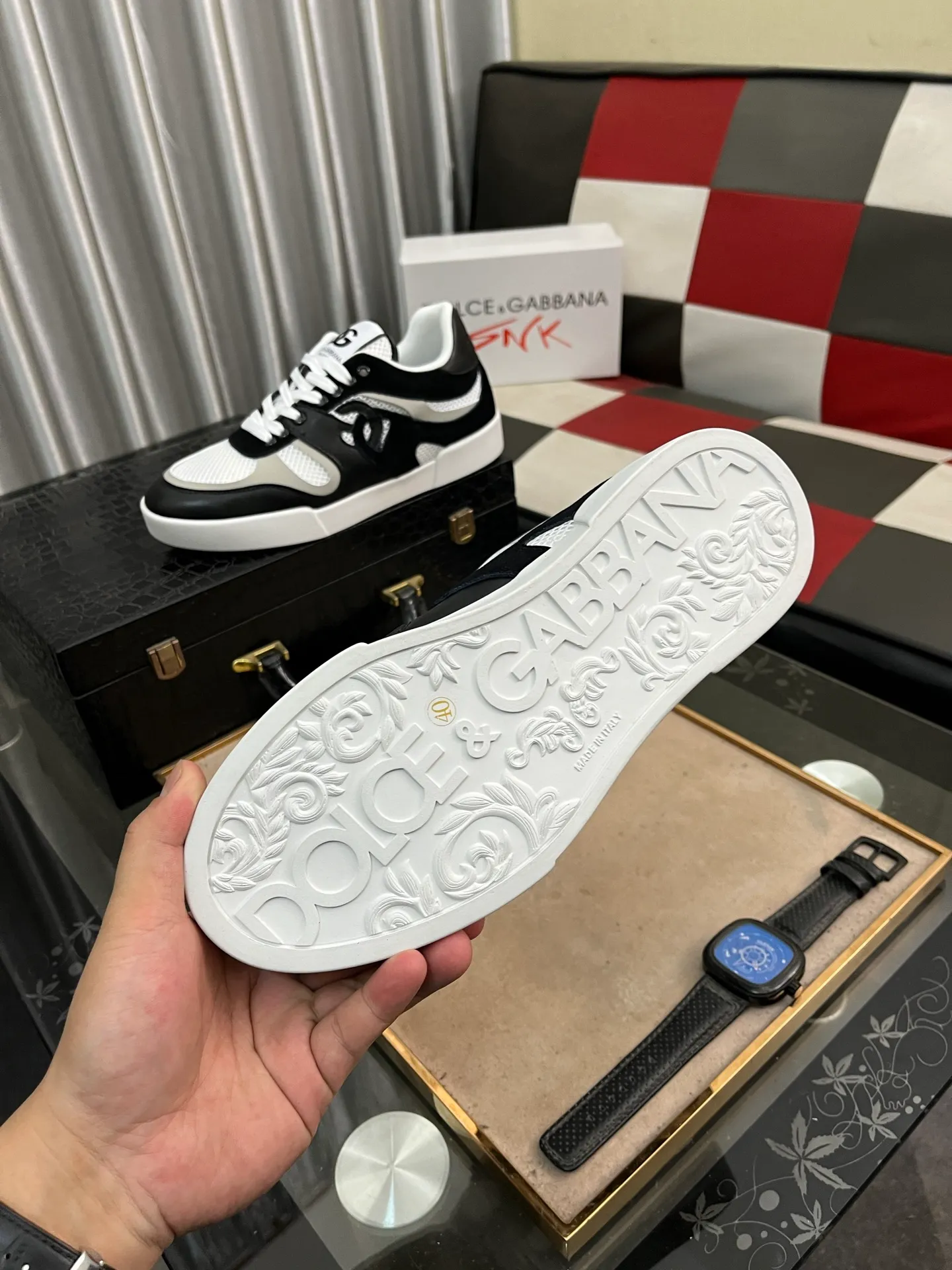Men's shoes 💰440⌚️⌚️【DG～】Men's casual shoes are on sale at the same time 🔶🔷🔜The upper is made of cowhide stitching fabric ➕Mesh lining, comfortable and breathable, sole: original comfortable and wear-resistant outsole, ⚠️The real thing📱Photographed🎬The real thing is better📢📢📢Number: 35-46